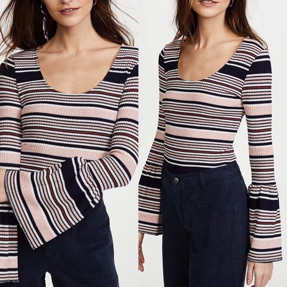 Splendid Striped Bell Sleeve Top - Picture 4 of 11